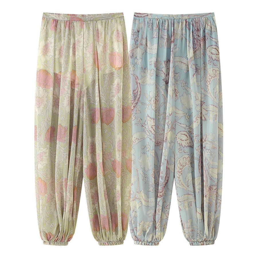 Azalea | Women's Elastic Waist Floral Pants – Dress Pants