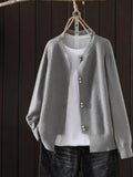 Azalea | Women's Button Front Ribbed Cuffs Sweater