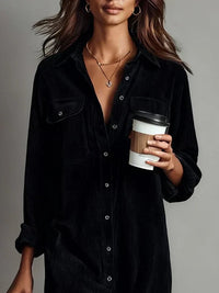 Barbro | Women's Sleeve Midi Button Down Collar Dress