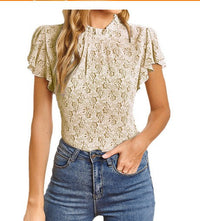 Belinda | Women's Ruffle Detail Floral Elegant Blouse Top