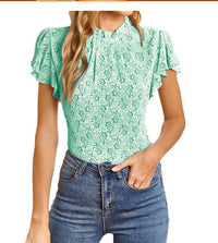 Belinda | Women's Ruffle Detail Floral Elegant Blouse Top