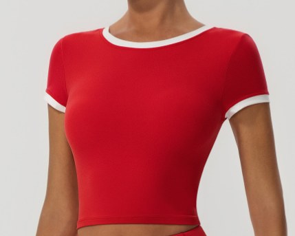 Belisa | Women's Crew Neck Bodycon Top in Wine Red