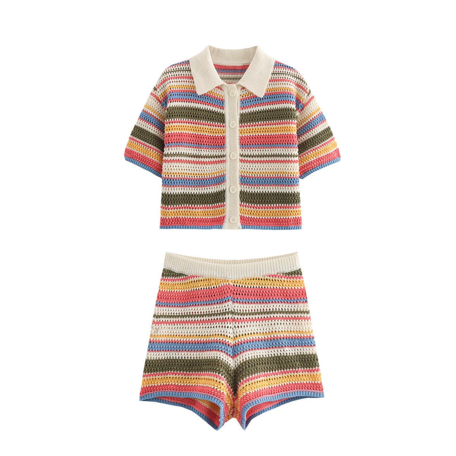 Bellamira | Women's Striped Knit Shorts