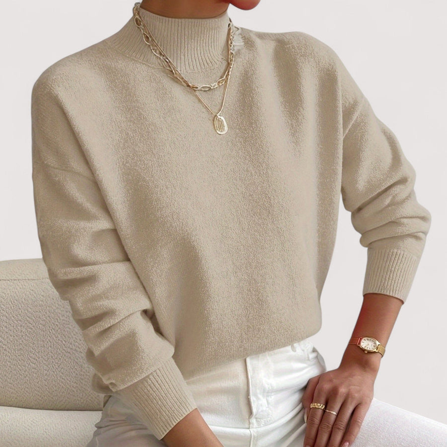 Berangere | Women's Loose Body Silhouette Sweater in Beige