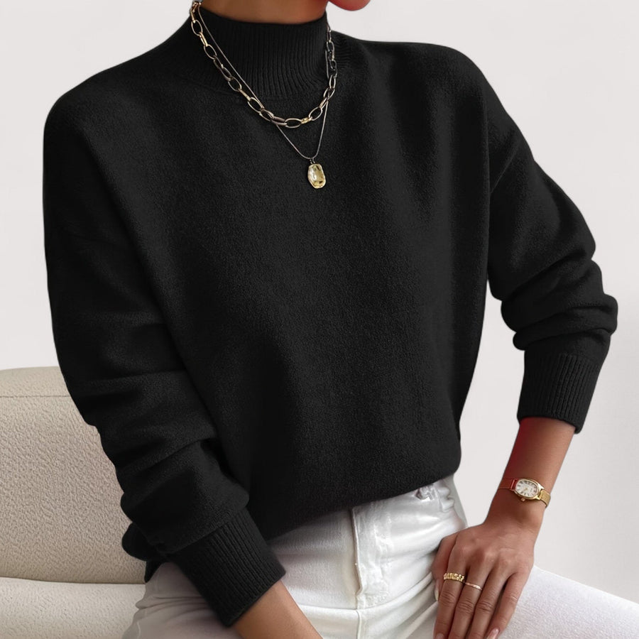 Berangere | Women's Loose Body Silhouette Sweater in Black