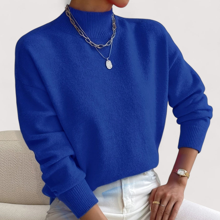 Berangere | Women's Loose Body Silhouette Sweater in Blue