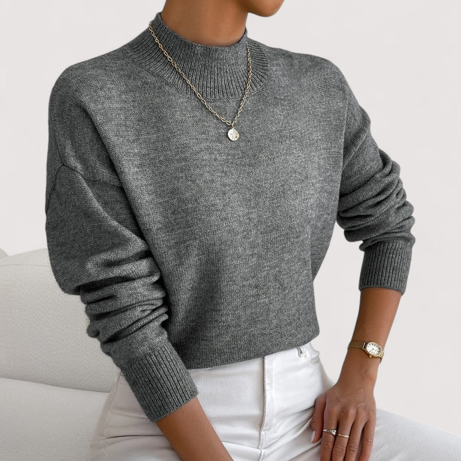 Berangere | Women's Loose Body Silhouette Sweater in Dark Gray