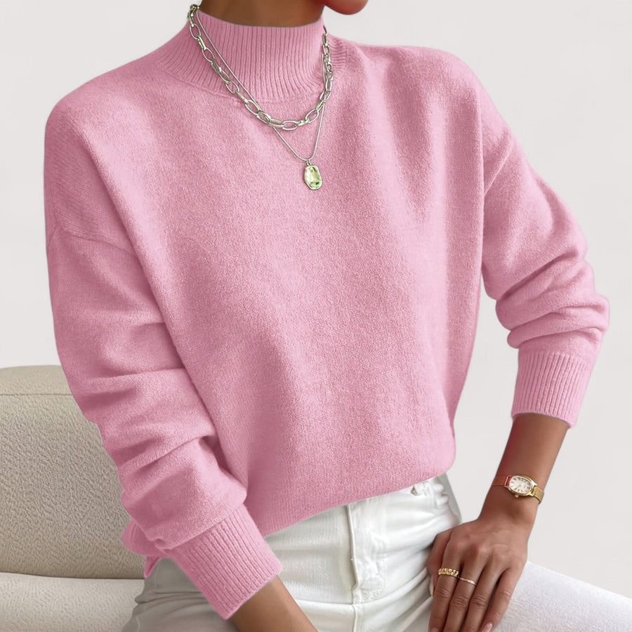 Berangere | Women's Loose Body Silhouette Sweater in Light Pink