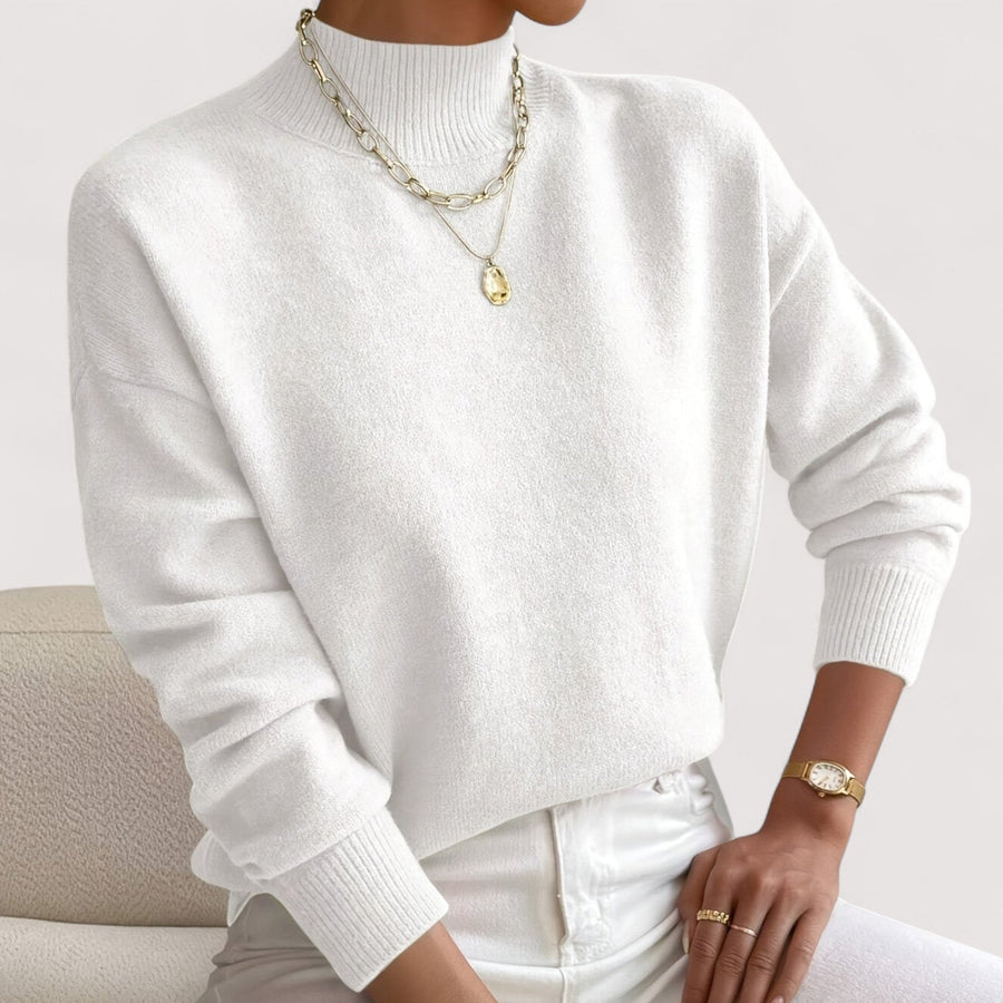 Berangere | Women's Loose Body Silhouette Sweater in White