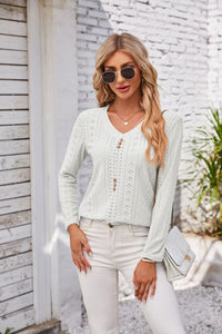 Berangere | Women's Button Detail Blouse Top in White