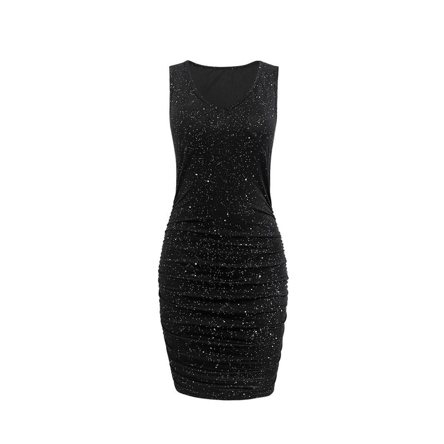 Berengaria | Women's V-Neck Dress – Casual Dress in Black