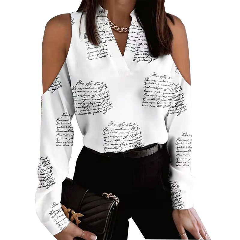 Bernadette | Women's Floral Blouse in Lettering