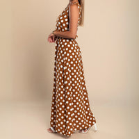 Berthe | Women's Sleeveless Maxi Polka Dot Print Dress