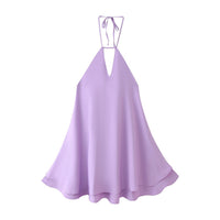 Berthild | Women's V-Neck Dress – Casual Dress in Purple