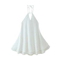 Berthild | Women's V-Neck Dress – Casual Dress in White