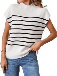 Bertille | Women's Textured Striped Casual Top in White
