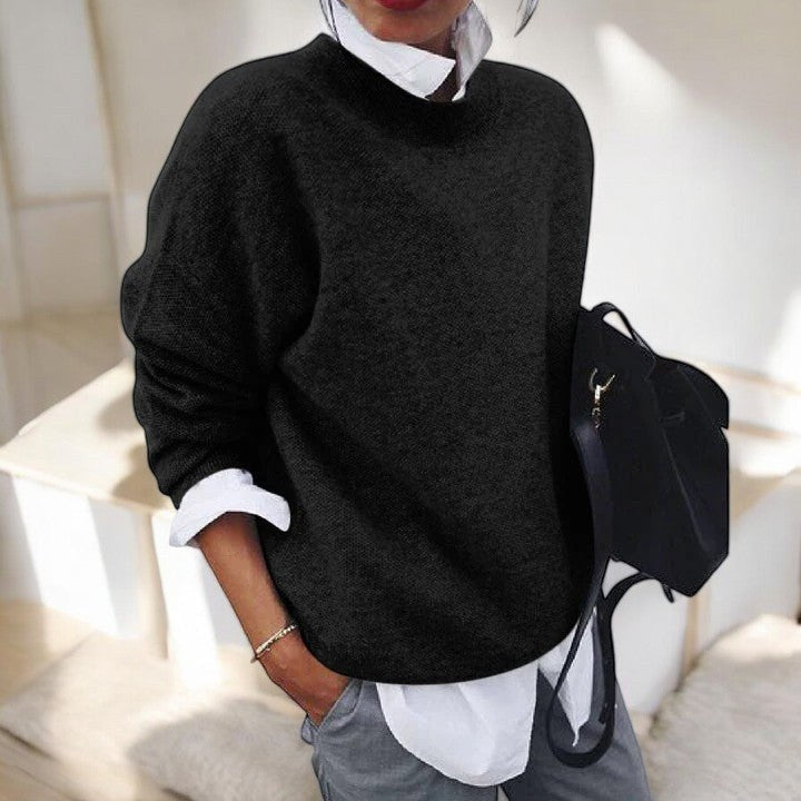Bertille | Women's Single Tone Appearance Sweater in Black