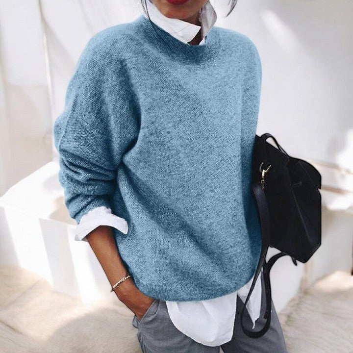 Bertille | Women's Single Tone Appearance Sweater in Blue