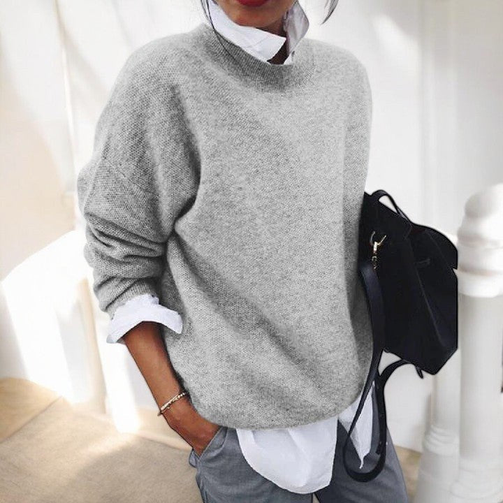 Bertille | Women's Single Tone Appearance Sweater in Gray