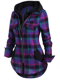 Bertrande | Women's Pockets Hooded Jacket in Purple