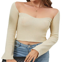 Bessie | Women's Knit Elegant Blouse in Khaki
