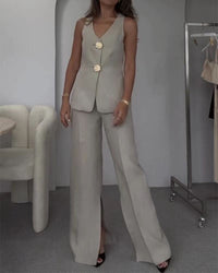 Beth | Women's Tailored Elegant Pantsuit in Gray