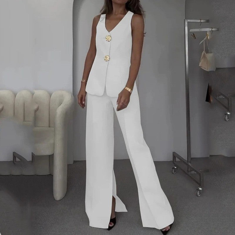 Beth | Women's Tailored Elegant Pantsuit in White