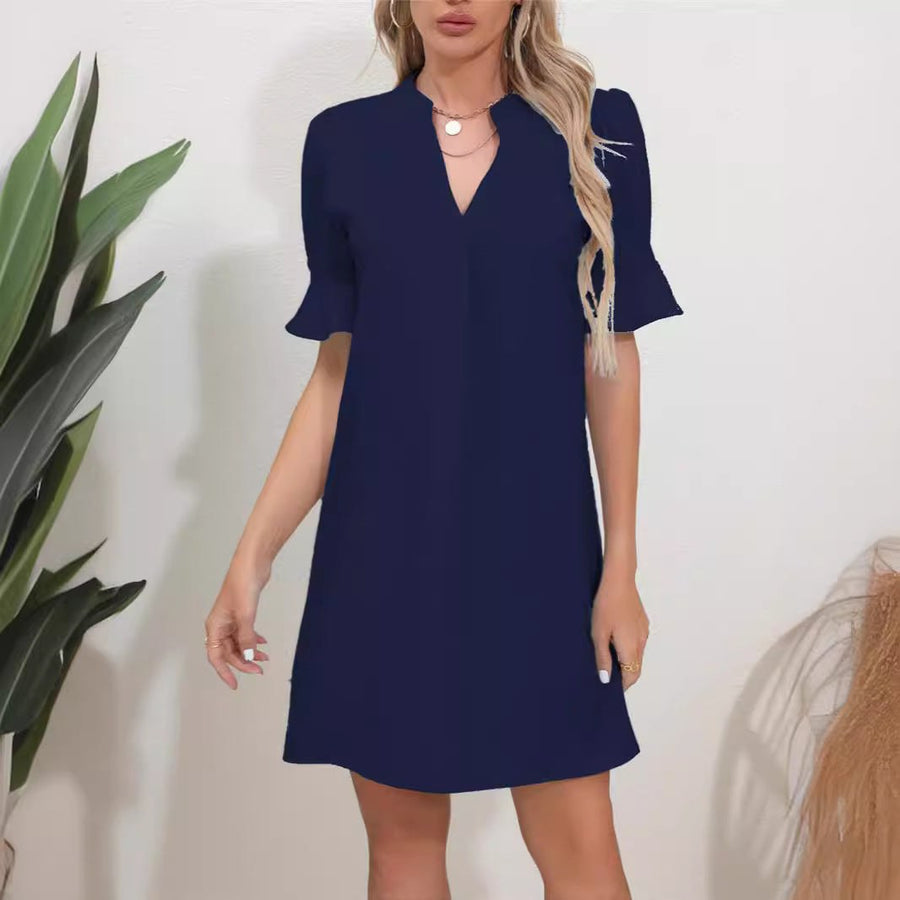 Betony | Women's V-Neck Short Sleeve Elegant Dress