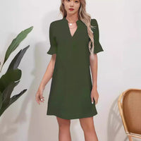 Betony | Women's V-Neck Short Sleeve Elegant Dress
