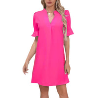Betony | Women's V-Neck Short Sleeve Elegant Dress