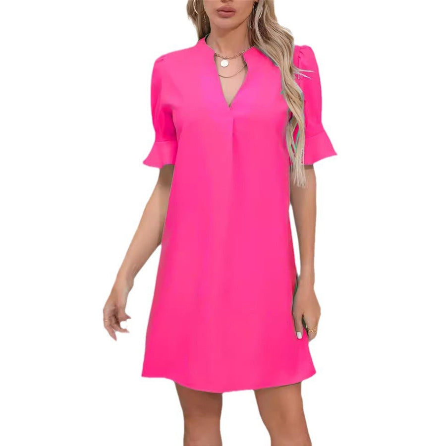 Betony | Women's V-Neck Short Sleeve Elegant Dress