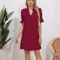 Betony | Women's V-Neck Short Sleeve Elegant Dress
