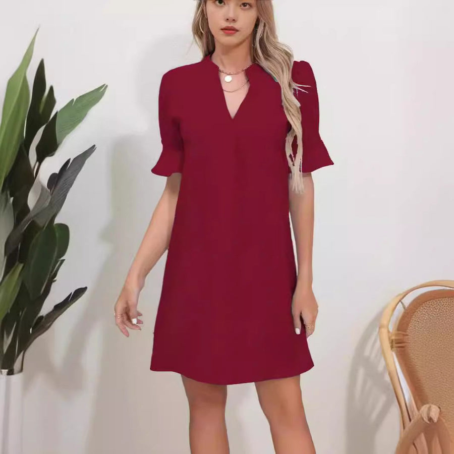 Betony | Women's V-Neck Short Sleeve Elegant Dress