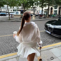 Betony | Women's Ruffle Elegant Dress in White