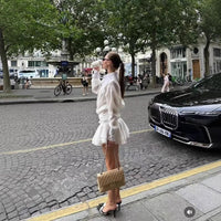Betony | Women's Ruffle Elegant Dress in White