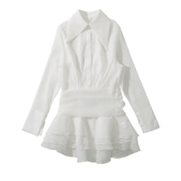 Betony | Women's Ruffle Elegant Dress in White