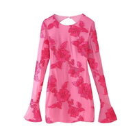 Bianca | Women's Sheer Floral Dress in Multicolor