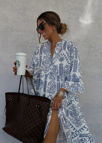 Bibiana | Women's Floral Dress in Light Blue