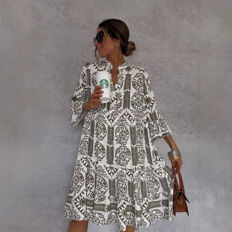 Bibiana | Women's Floral Dress in Light Blue