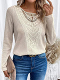 Birgitta | Women's Textured Crochet Detail Sweater