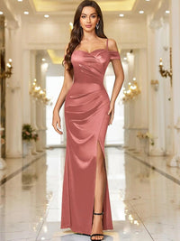 Blair | Women's Asymmetric Slit Elegant Maxi Dress in Pink