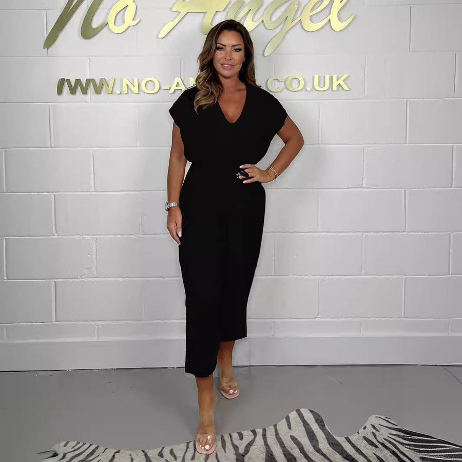 Blair | Women's V-Neck Elegant Chic Jumpsuit in Black
