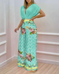 Blanche | Women's Floral Blouse in Green