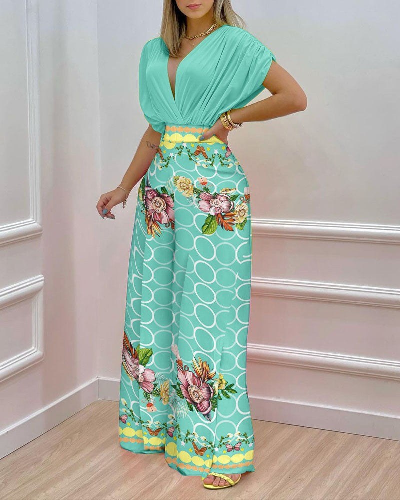 Blanche | Women's Floral Blouse in Green
