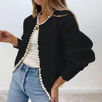 Blanche | Women's Knit Elegant Cardigan in Black