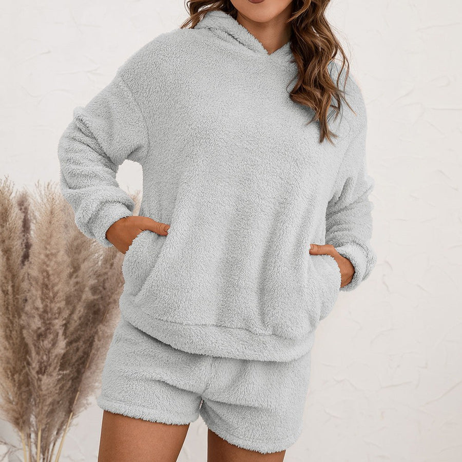 Blandina | Women's Fleece Shorts in Light Gray