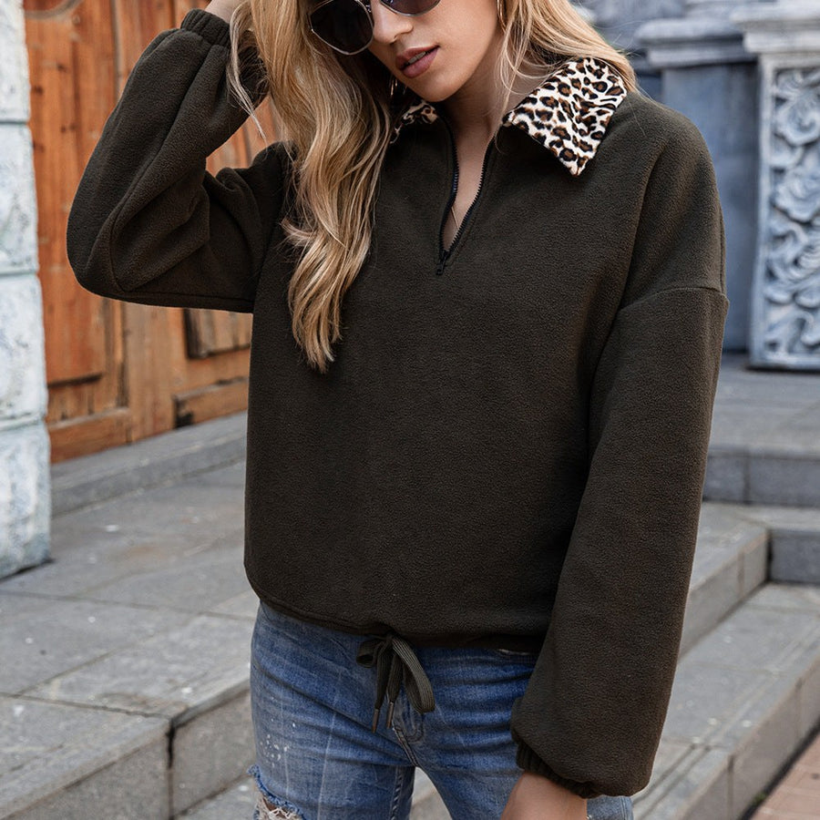 Blasia | Women's Fleece Sweater in Brown
