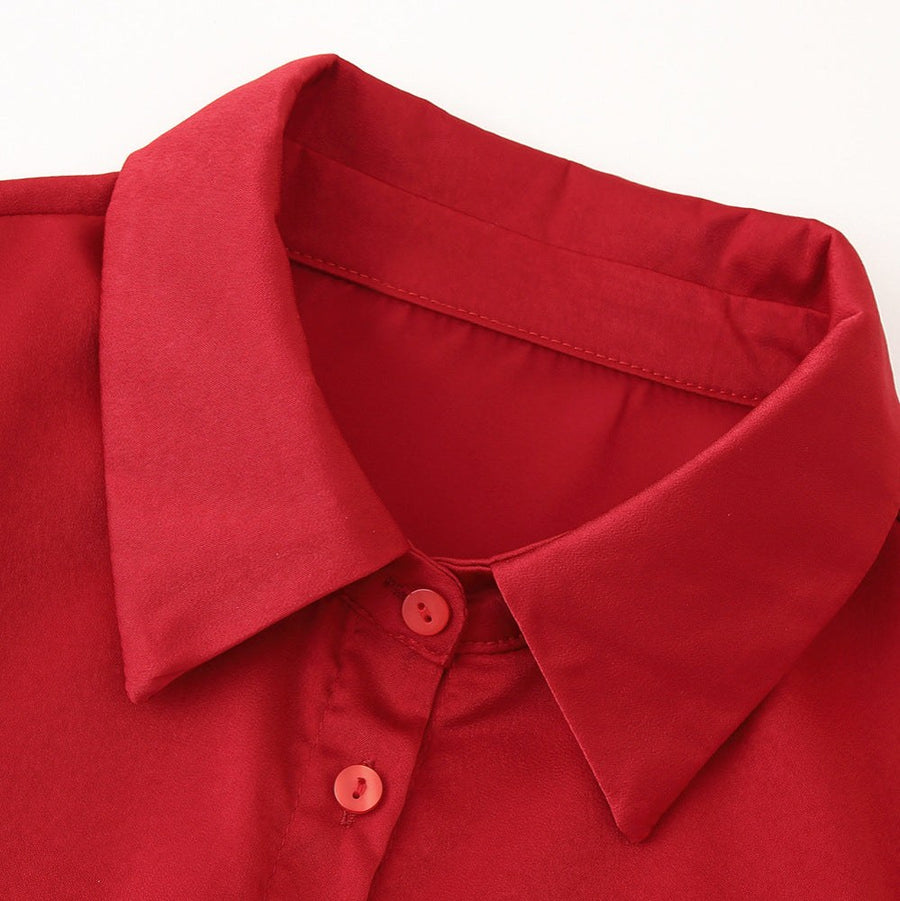 Bluebell | Women's Elastic Waist Button Detail Elegant Blouse Top in Kleid