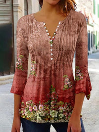 Bonnie | Women's Long Sleeve Floral Elegant Blouse