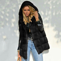 Bragina | Women's Hooded Fleece Vest – Fleece Jacket in Black